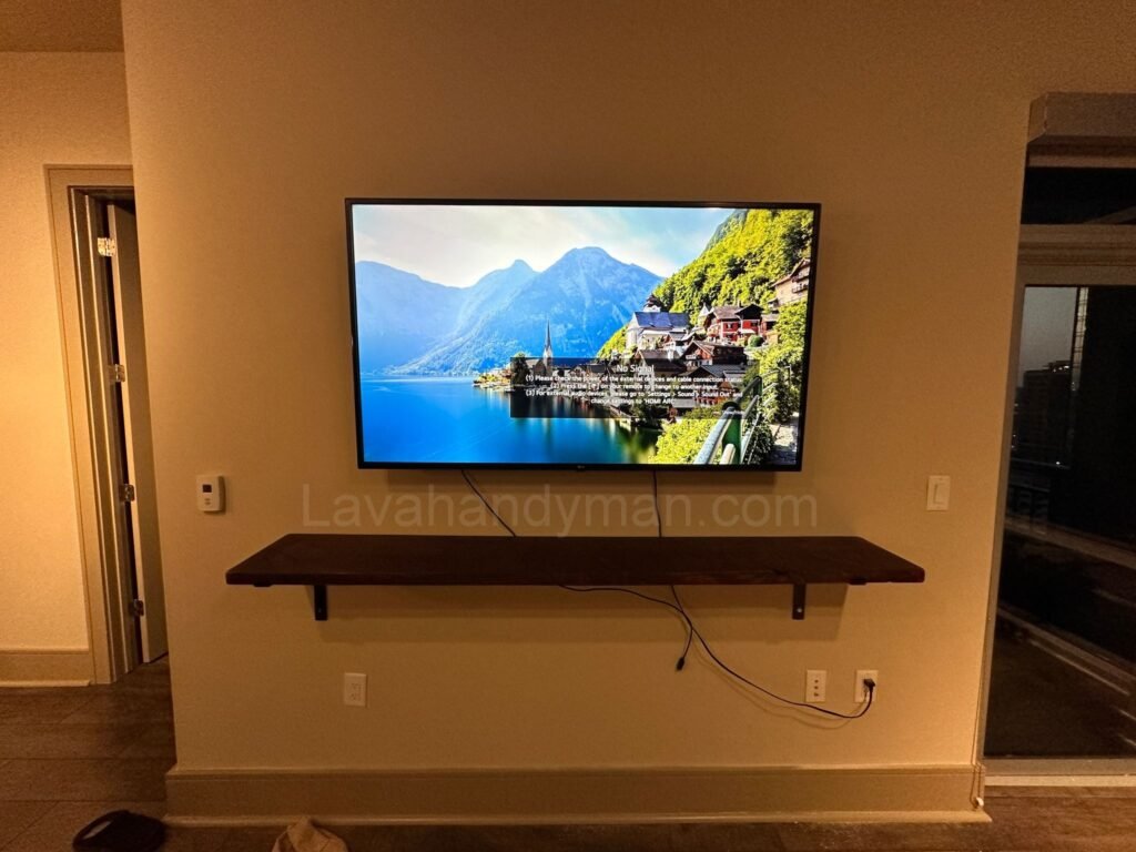 wall mounting a TV in a modern living room setup