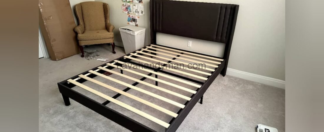 Bed Frame Assembly and Hanging Art on the Wall
