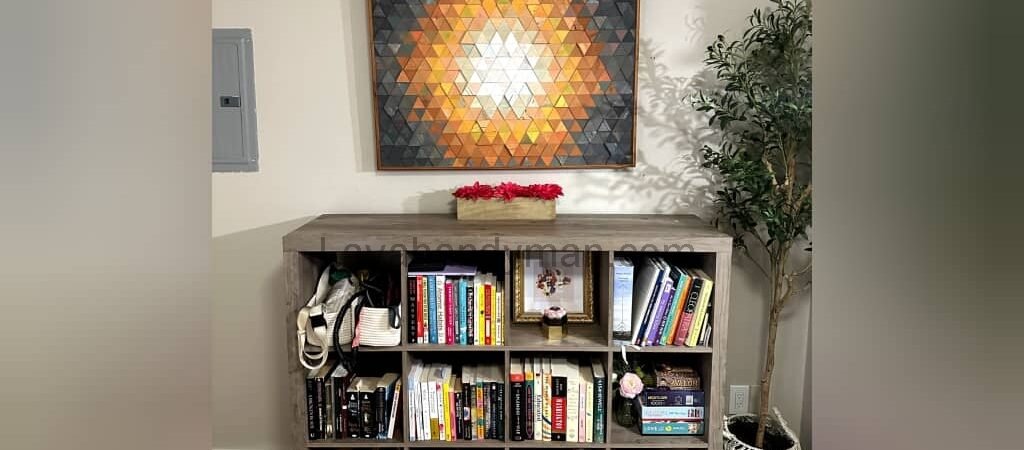 Installing Multi-Panel Wall Art Above a Bookshelf | Guide