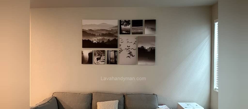 Hanging Black and White Multi-Panel Paintings on the Wall