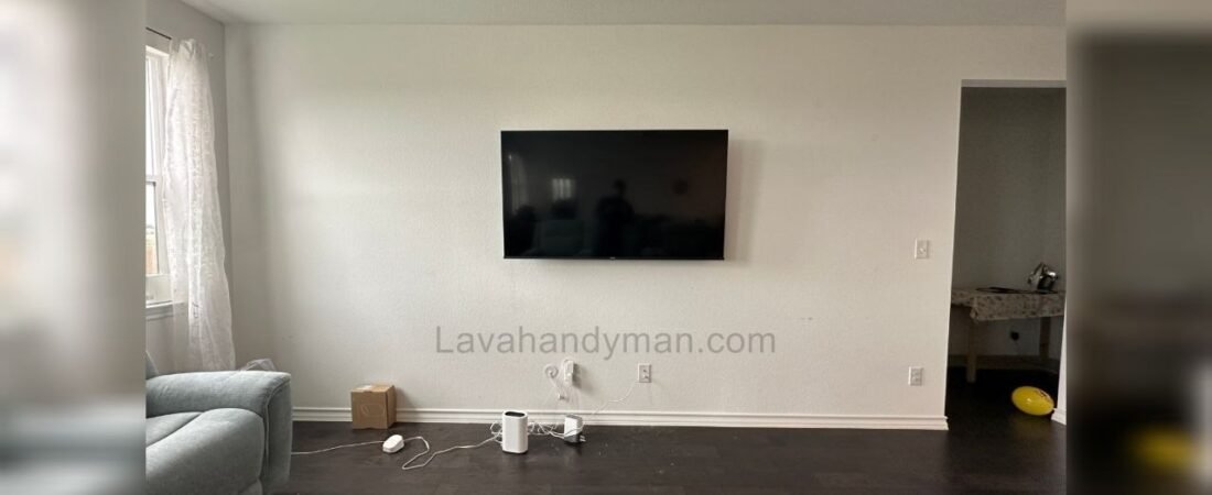 Concealed Cable Management in Wall-Mounted TV Installation with a Modern Design Approach