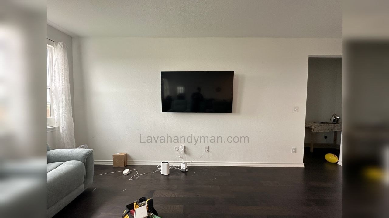 Concealed Cable Management in Wall-Mounted TV Installation with a Modern Design Approach