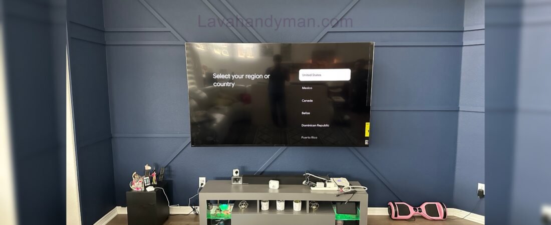 Professional Wall-Mounted TV Installation with Cable Management for a Clean, Organized